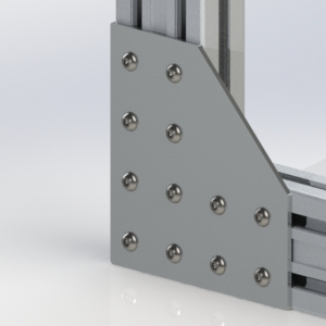 Соединительная пластина Г-типа усиленная, 12 отверстия, для конструкционного профиля серии 20