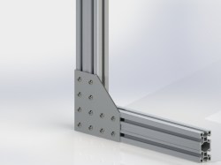 Соединительная пластина Г-типа усиленная, 12 отверстия, для конструкционного профиля серии 20