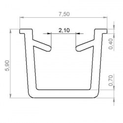 Уплотнительный профиль для Т-паза 6 мм. конструкционного профиля